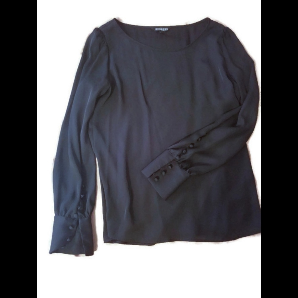 Express long sleeve black dressy blouse